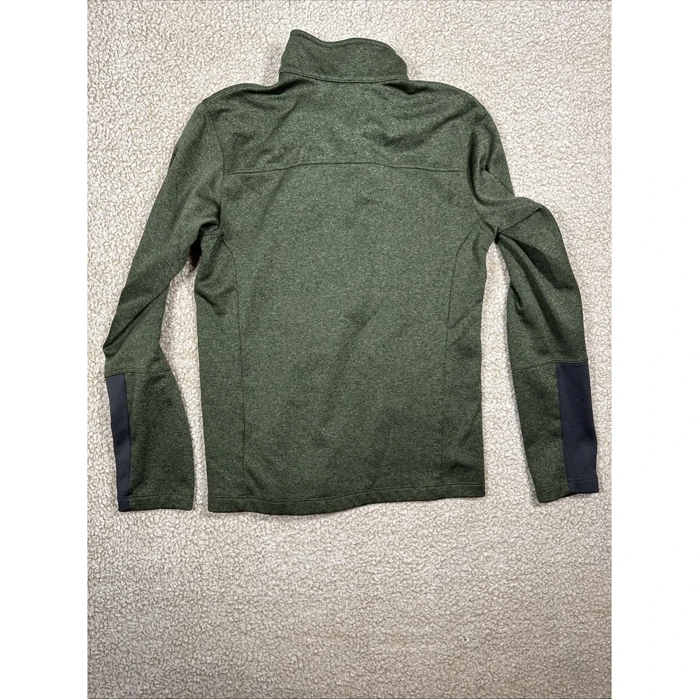 The North Face Men's S Green Heather 1/4 Zip Mock Neck Zip Pocket